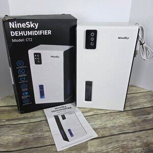 NineSky Dehumidifier CT2 Compact 850ml Quiet Portable Unit With Auto Shut-Off Fo